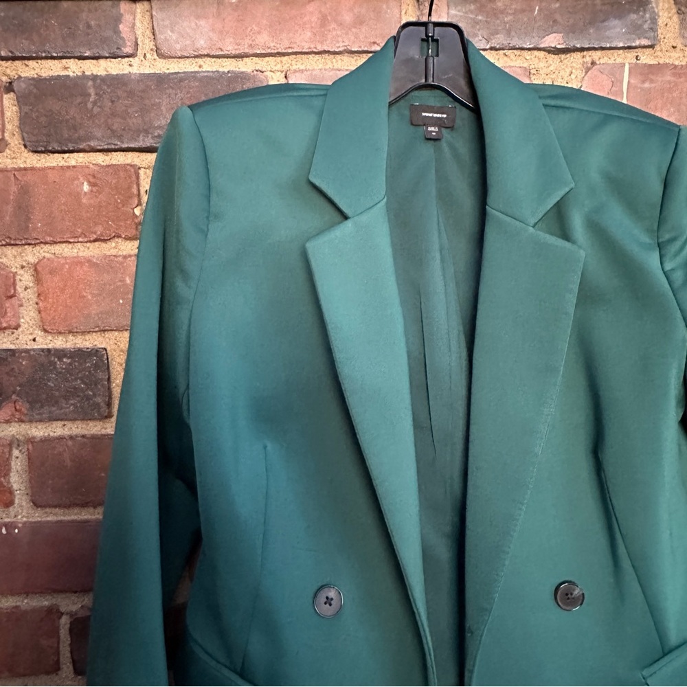 EXPRESS GREEN DOUBLE BREASTED BLAZER -small - Picture 3 of 5